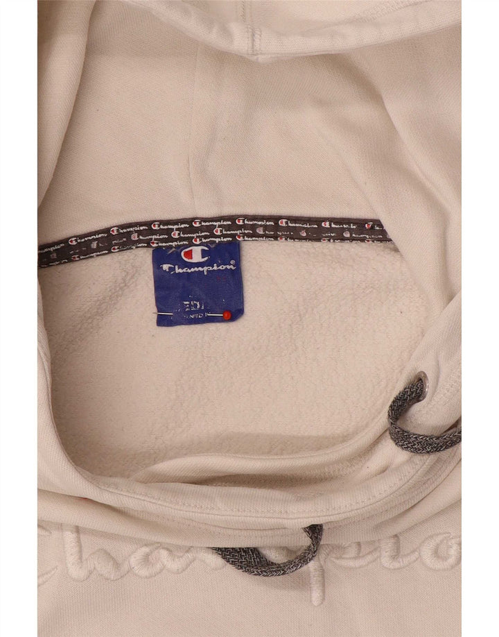 Champion Dame Grafisk Hoodie Jumper UK 14 Medium White