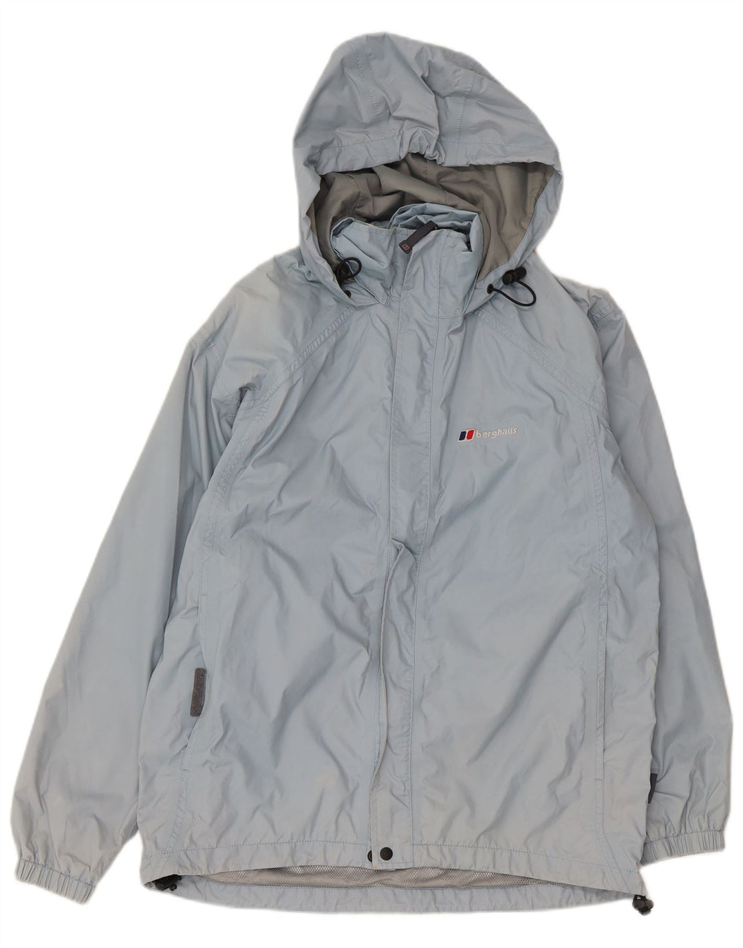 Berghaus Dame Hætte Oversized Regnjakke UK 10 Lille Blå Nylon