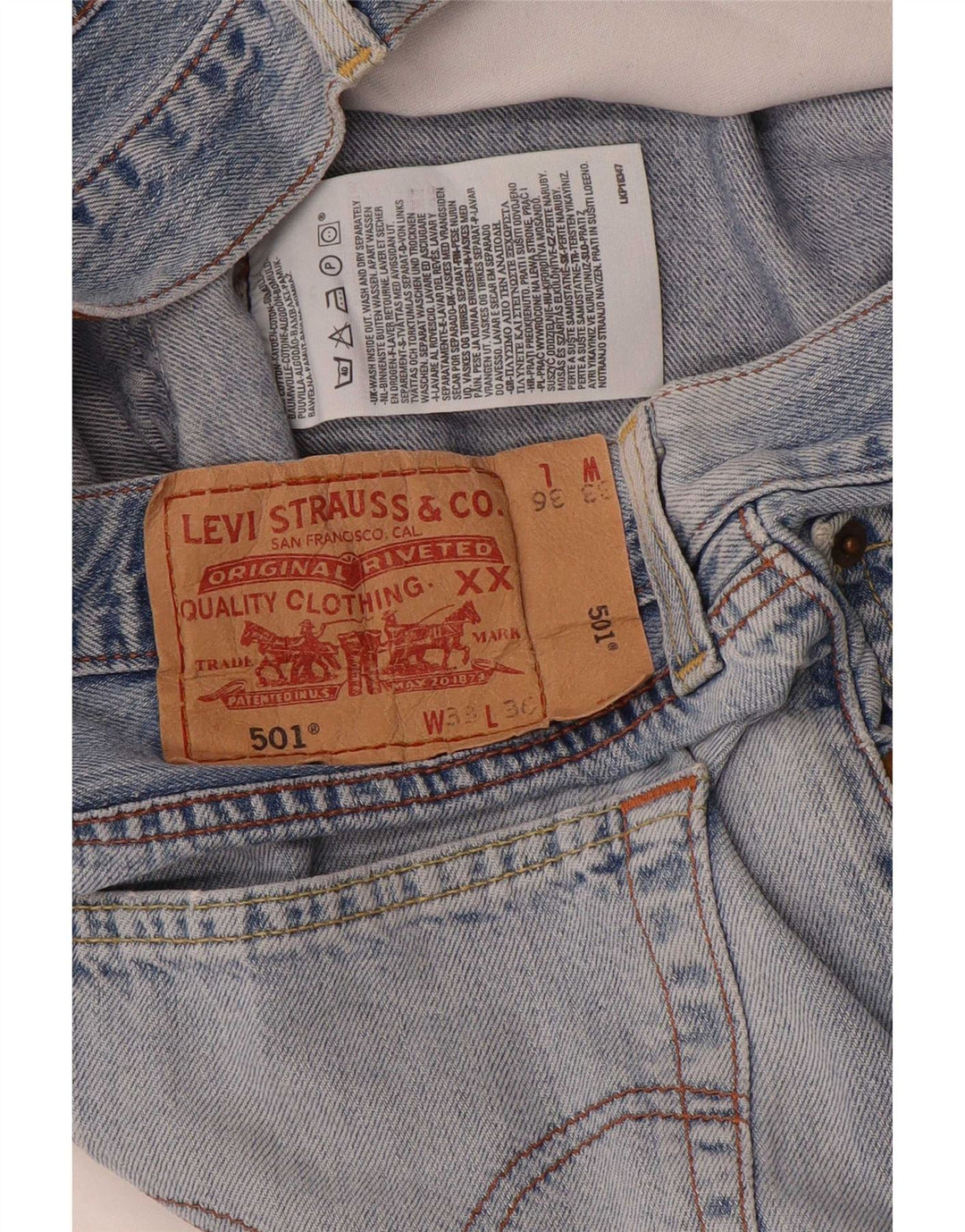 Levi's Herre 501 Straight Jeans W33 L28 Blå Bomuld