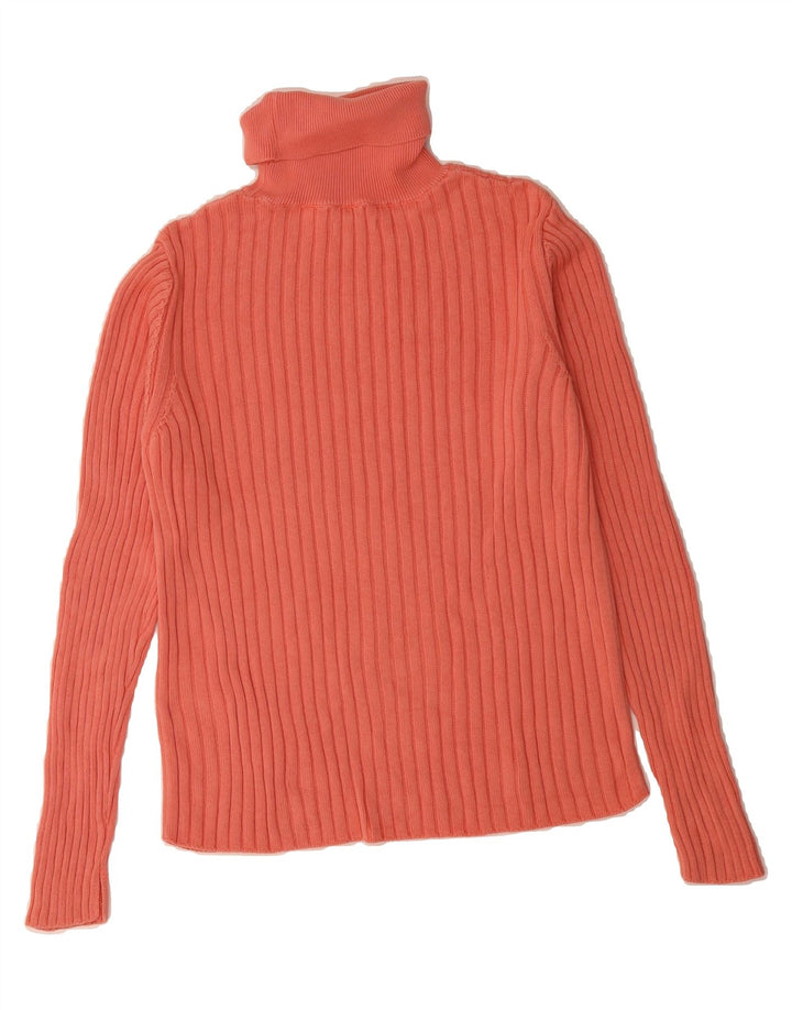 VINTAGE Womens Roll Neck Jumper Sweater UK 12 Medium Pink Cotton Vintage Vintage and Second-Hand Vintage from Messina Hembry 