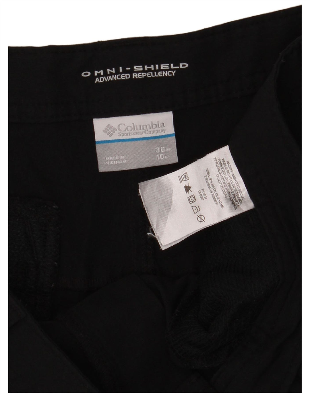 Columbia Herre Omni-Shield Cargo Shorts W36 Large Black Nylon