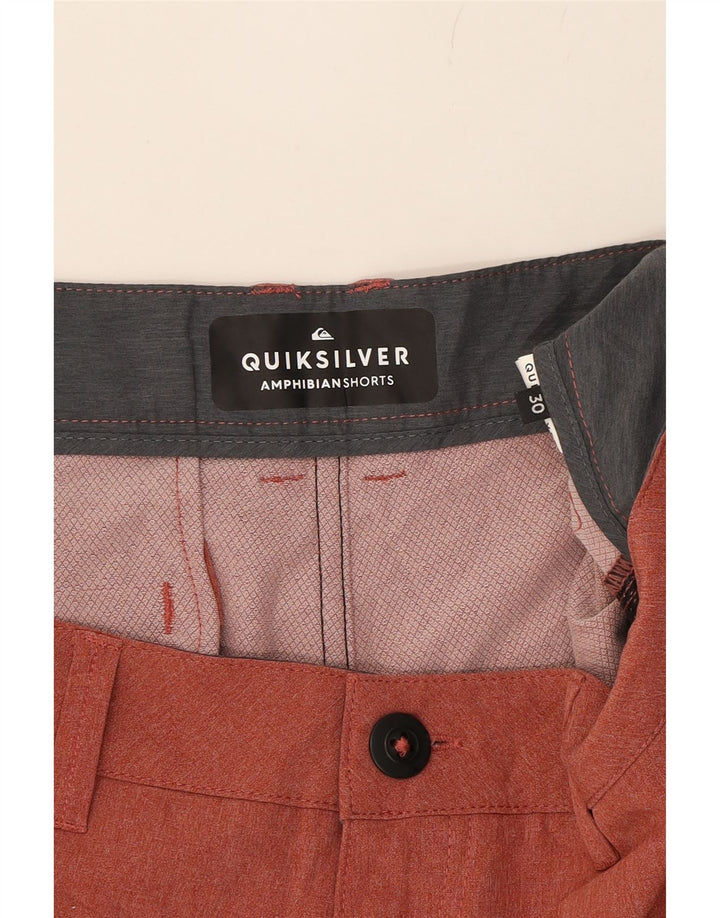 QUIKSILVER Mens Chino Shorts W30 Medium Red Polyester Vintage Quiksilver and Second-Hand Quiksilver from Messina Hembry 