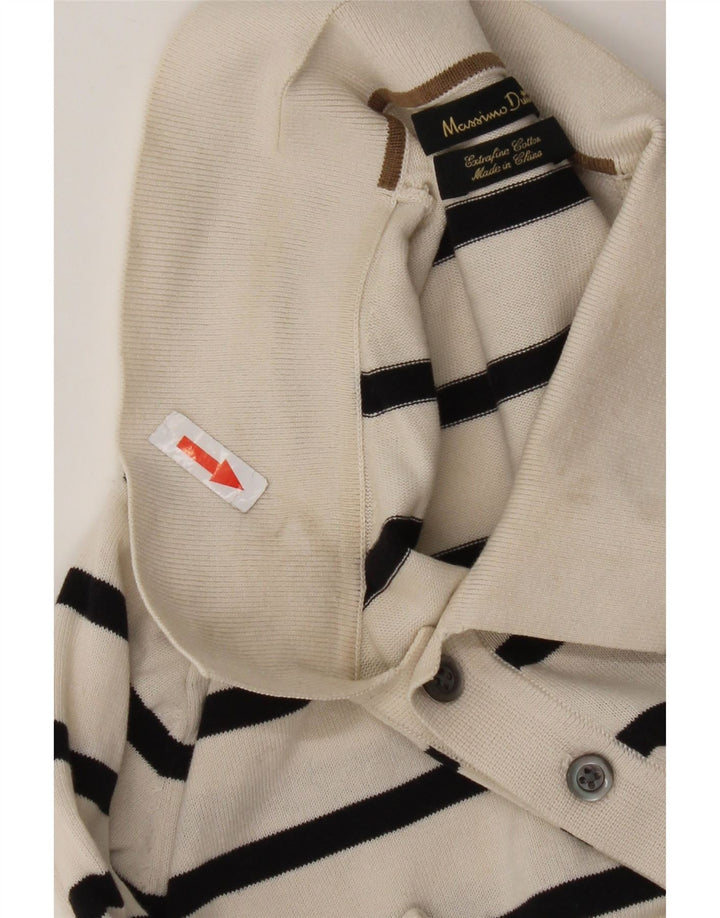 Massimo Dutti herre poloshirt Medium hvid stribet bomuld