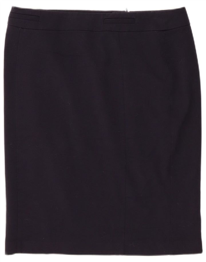 Marks & Spencer Pencil Nederdel til kvinder UK 14 Large W34 Navy Blue Polyester