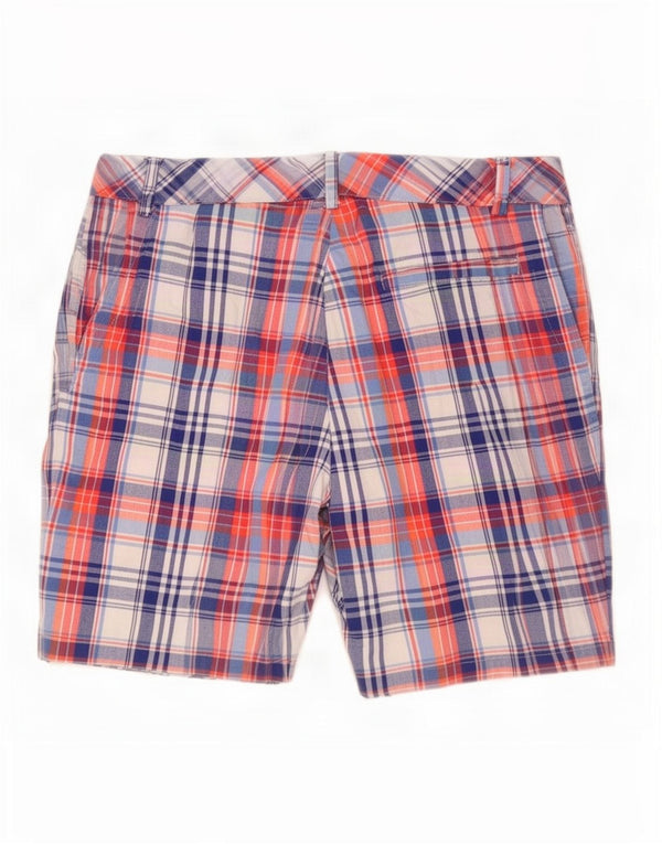 Izod Chino Shorts til kvinder US 6 Medium W34 rød ternet bomuld