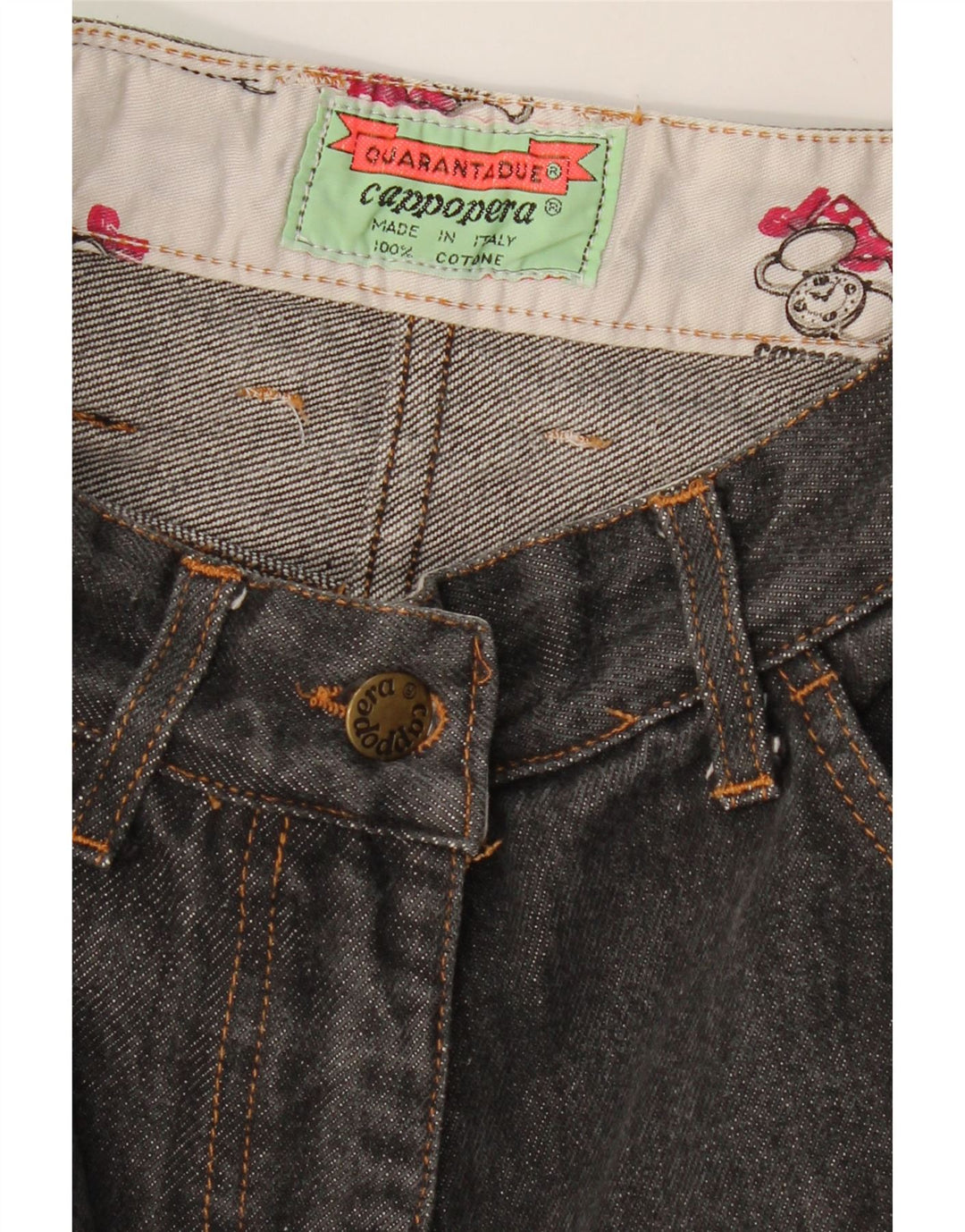 CAPPOPERA Dame højtaljede denimshorts W26 Små grå bomuld