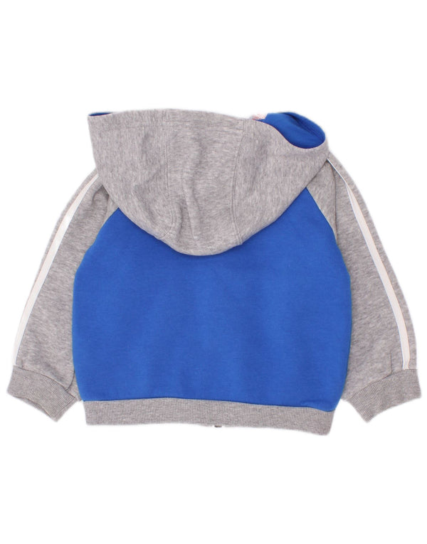Adidas Baby Boys Hættetrøje med lynlås 6-9 måneder Blå Colourblock Bomuld