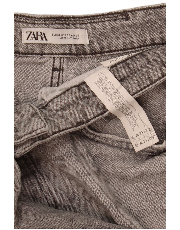 Zara Herre Distressed Slim Jeans EU 42 Large W32 L31 Grå Bomuld