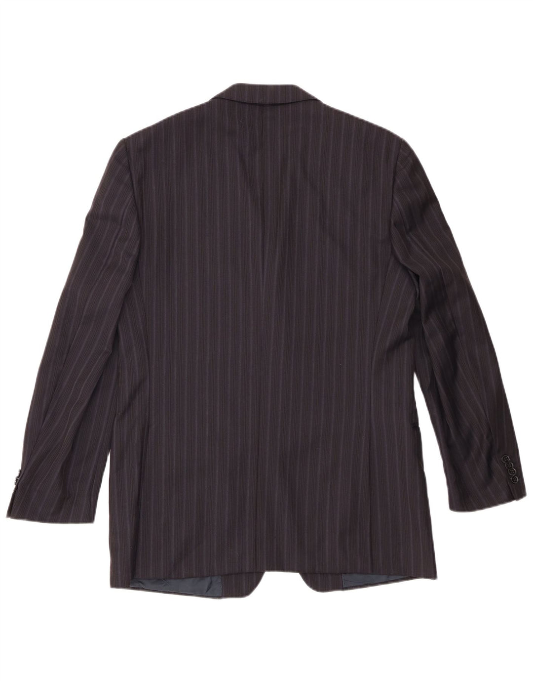 Zegna Herre 3-knaps blazerjakke IT 50 Stor marineblå nålestribet uld