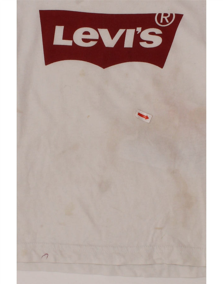 LEVI'S drenge grafisk T-shirt top 3-4 år hvid bomuld