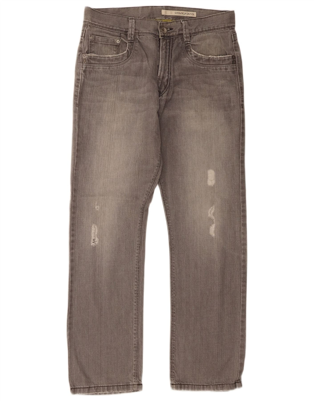 Dkny Herre Distressed Straight Jeans W31 L30 Grå Bomuld