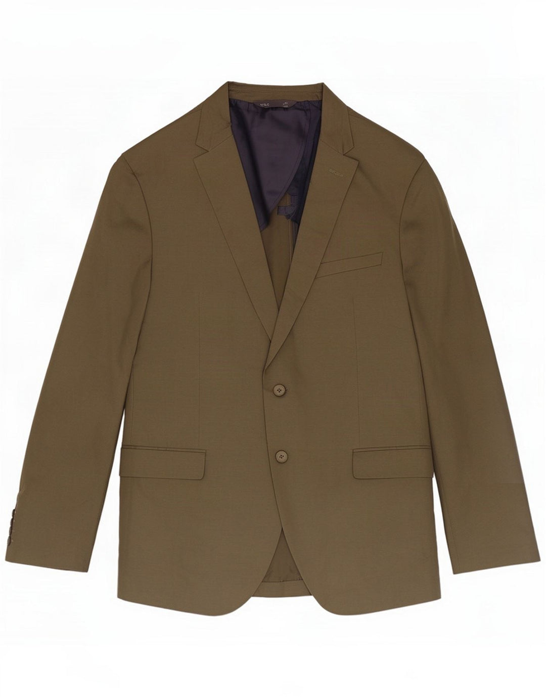 Marks & Spencer Herre lang 2-knaps blazerjakke UK 46 3XL Khaki Cotton