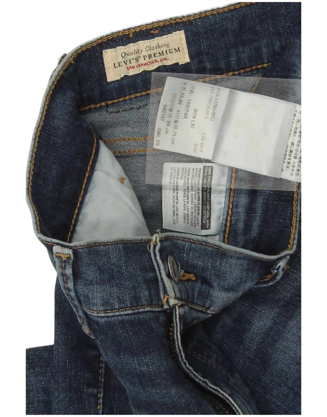 Levi's Dame 710 Super Skinny Jeans W29 L30 Blå Bomuld