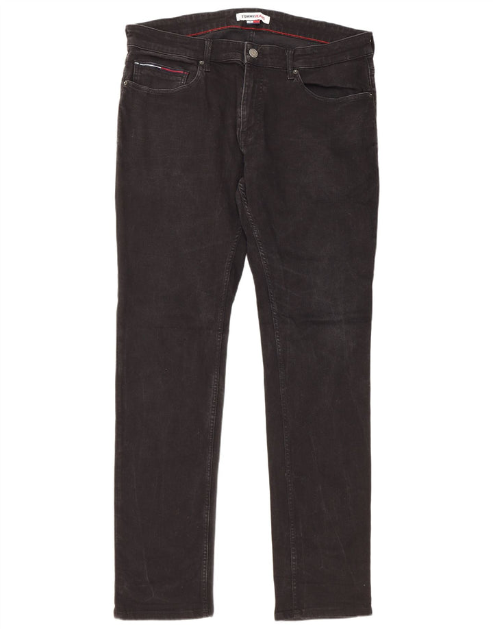 Tommy Hilfiger Herre Slim Jeans W38 L34 Sort Bomuld