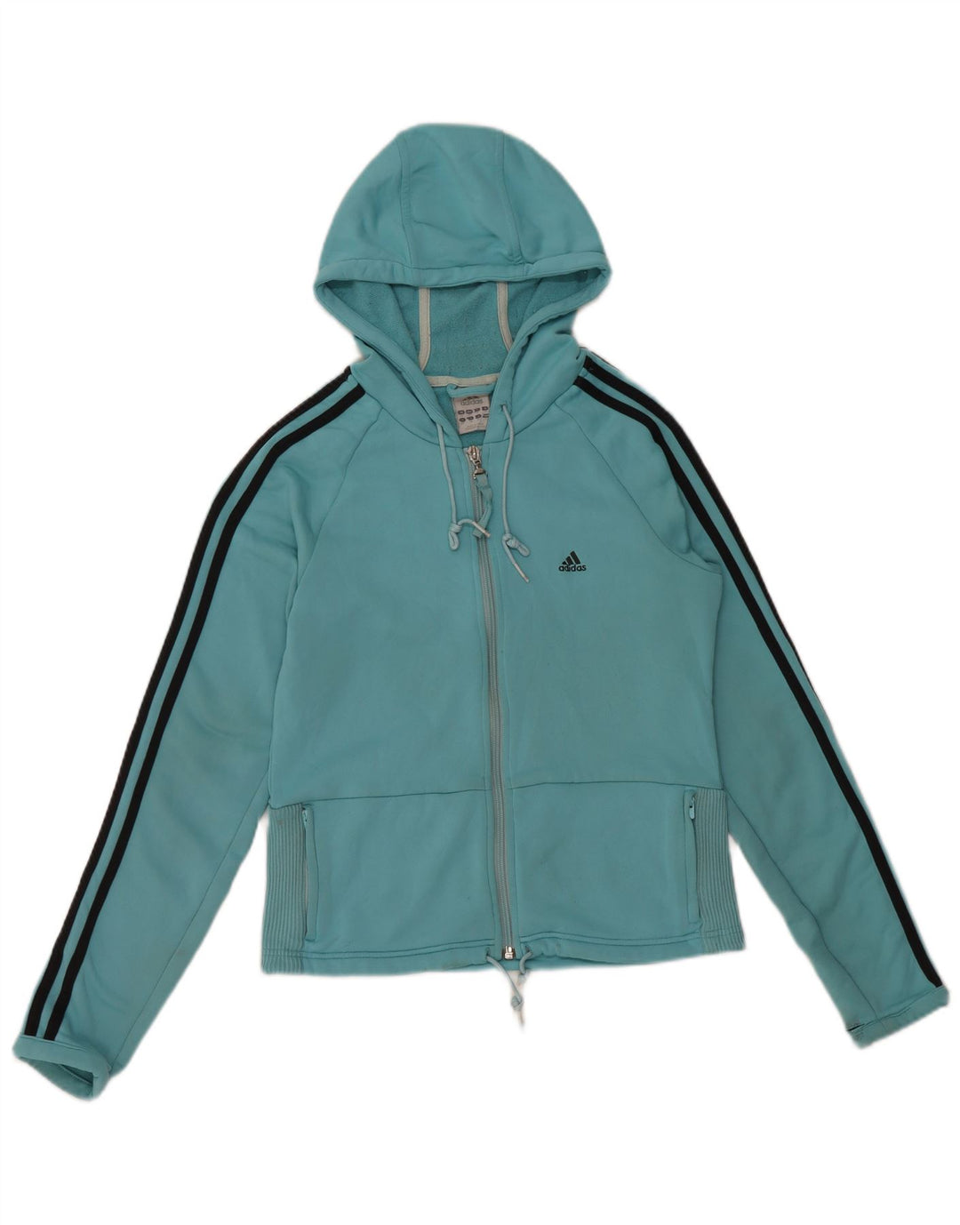 ADIDAS Dame Crop Hættetrøje Sweater UK 14 Medium Blue Polyester