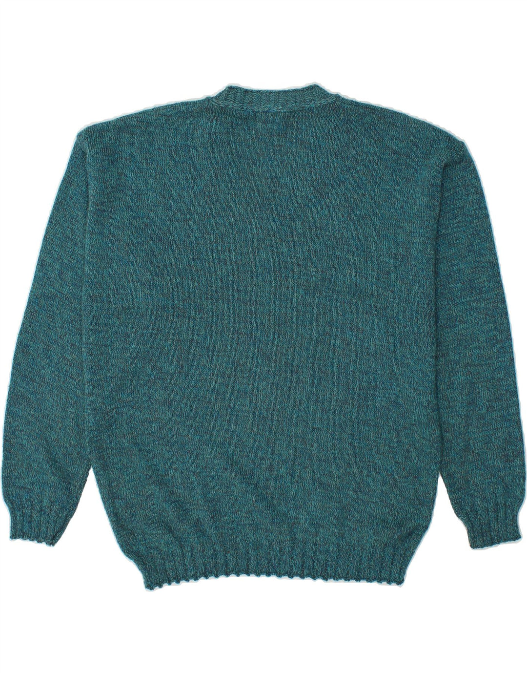 VINTAGE Mens V-Neck Jumper Sweater Large Blue Flecked Cotton Vintage Vintage and Second-Hand Vintage from Messina Hembry 