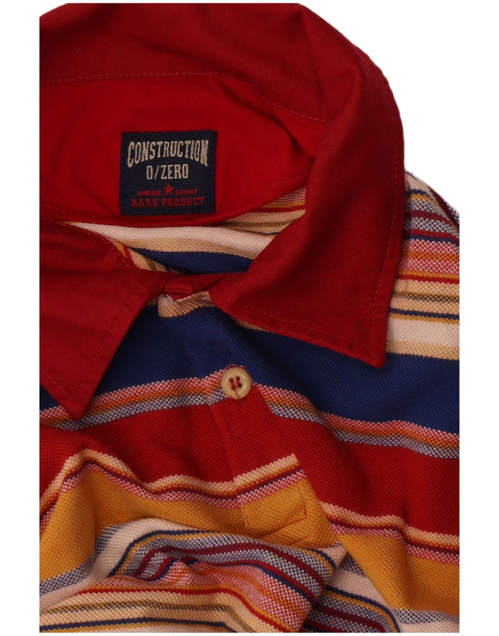 Vintage Langærmet Rugby Polo Shirt til mænd Medium Flerfarvet Stribet