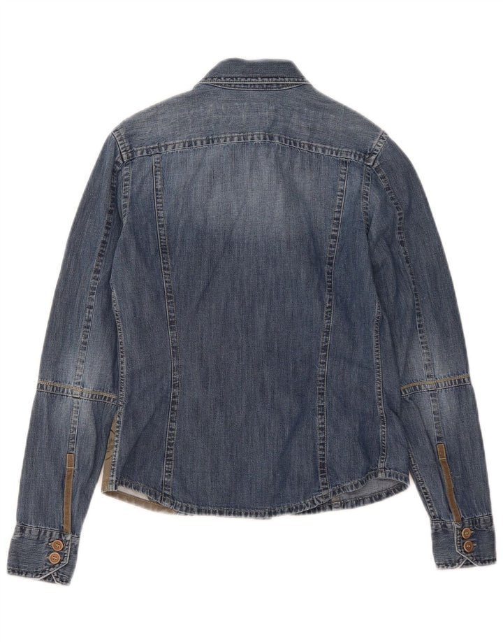 Murphy & Nye Kvinders Denimskjorte UK 10 Small Blå Colourblock