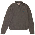 Penguin Herre Polo Neck Jumper Sweater Medium Grey Flecked Bomuld