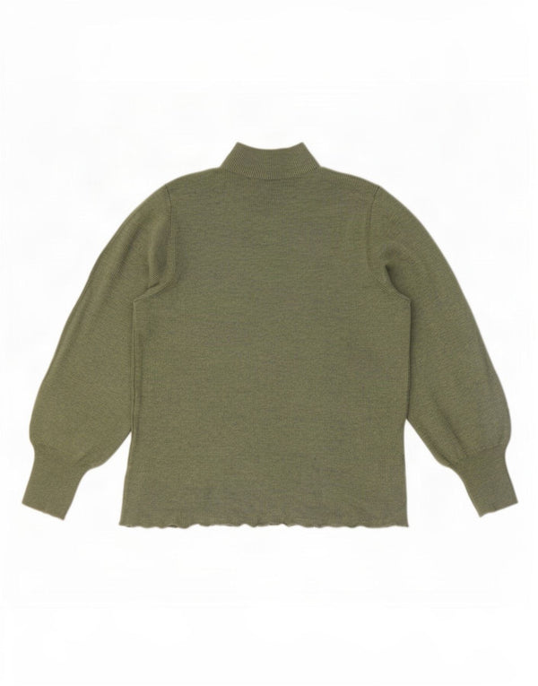 Marks & Spencer Dame Turtle Neck Jumper Sweater UK 14 Medium Green