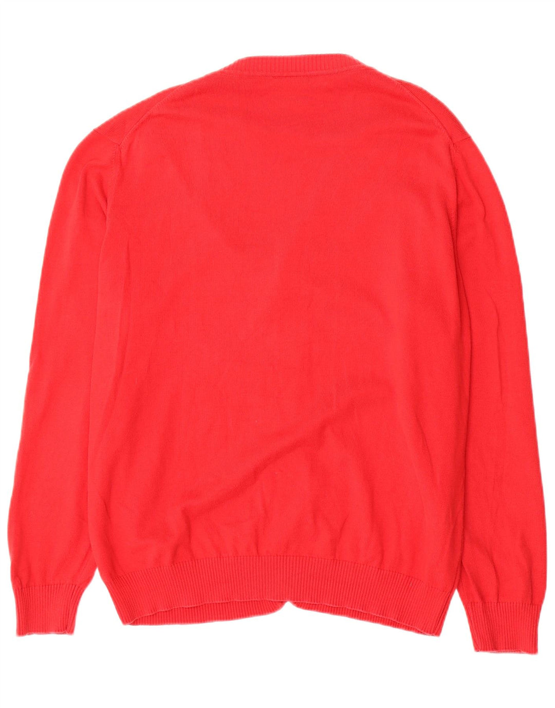 Lacoste Herre Cardigan Sweater Størrelse 5 Large Rød Bomuld