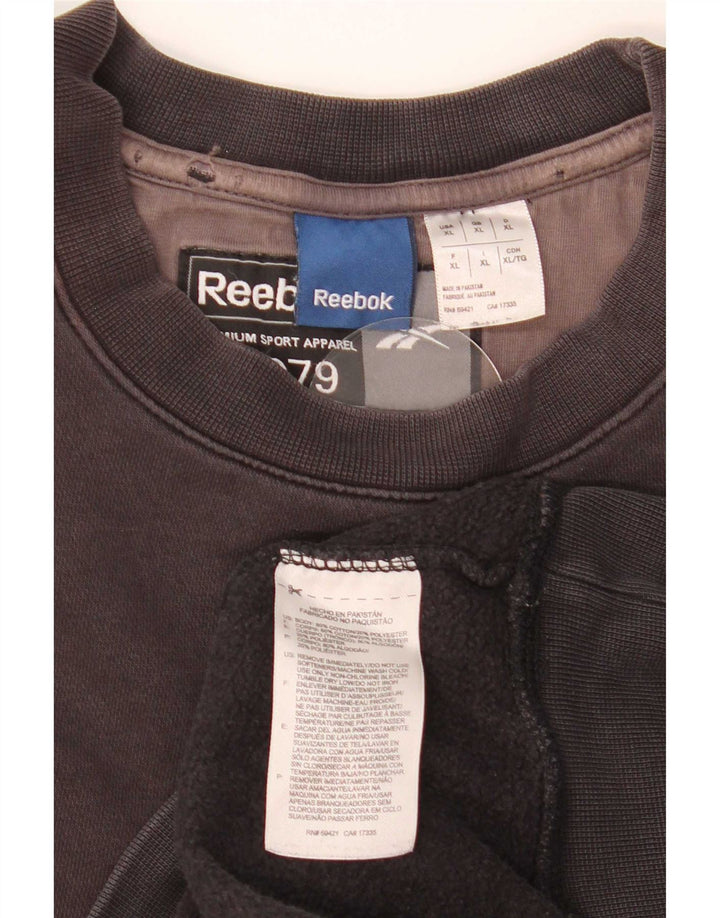 Reebok Herre Sweatshirt Jumper XL Sort Bomuld