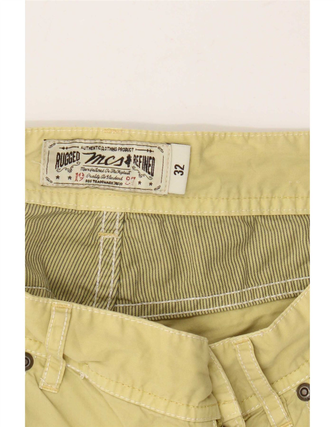 Marlboro Classics Herre Casual Shorts W32 Stor Gul Bomuld