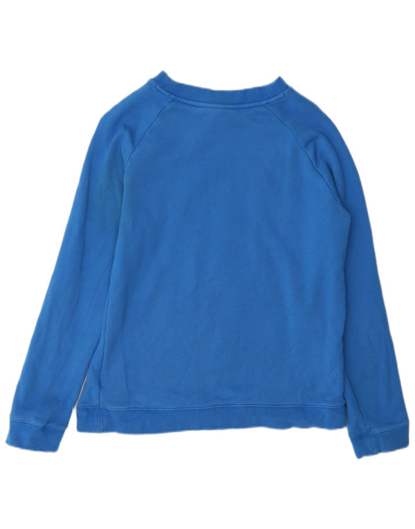 Adidas Dame Grafisk Sweatshirt Jumper UK 16 Stor Blå Bomuld