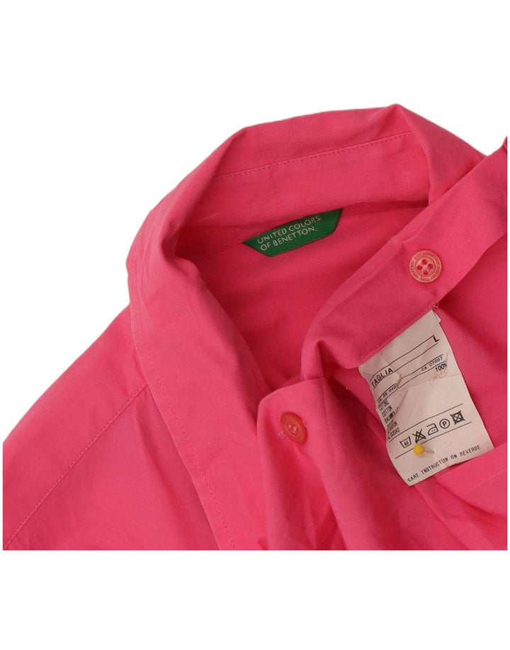 Benetton Dameskjorte Stor Pink Bomuld