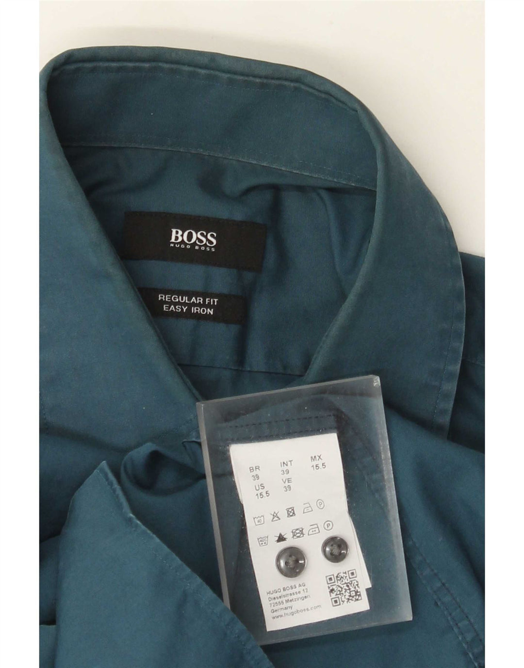 Hugo Boss Herre Regular Fit skjorte str. 39 Medium Blue Cotton