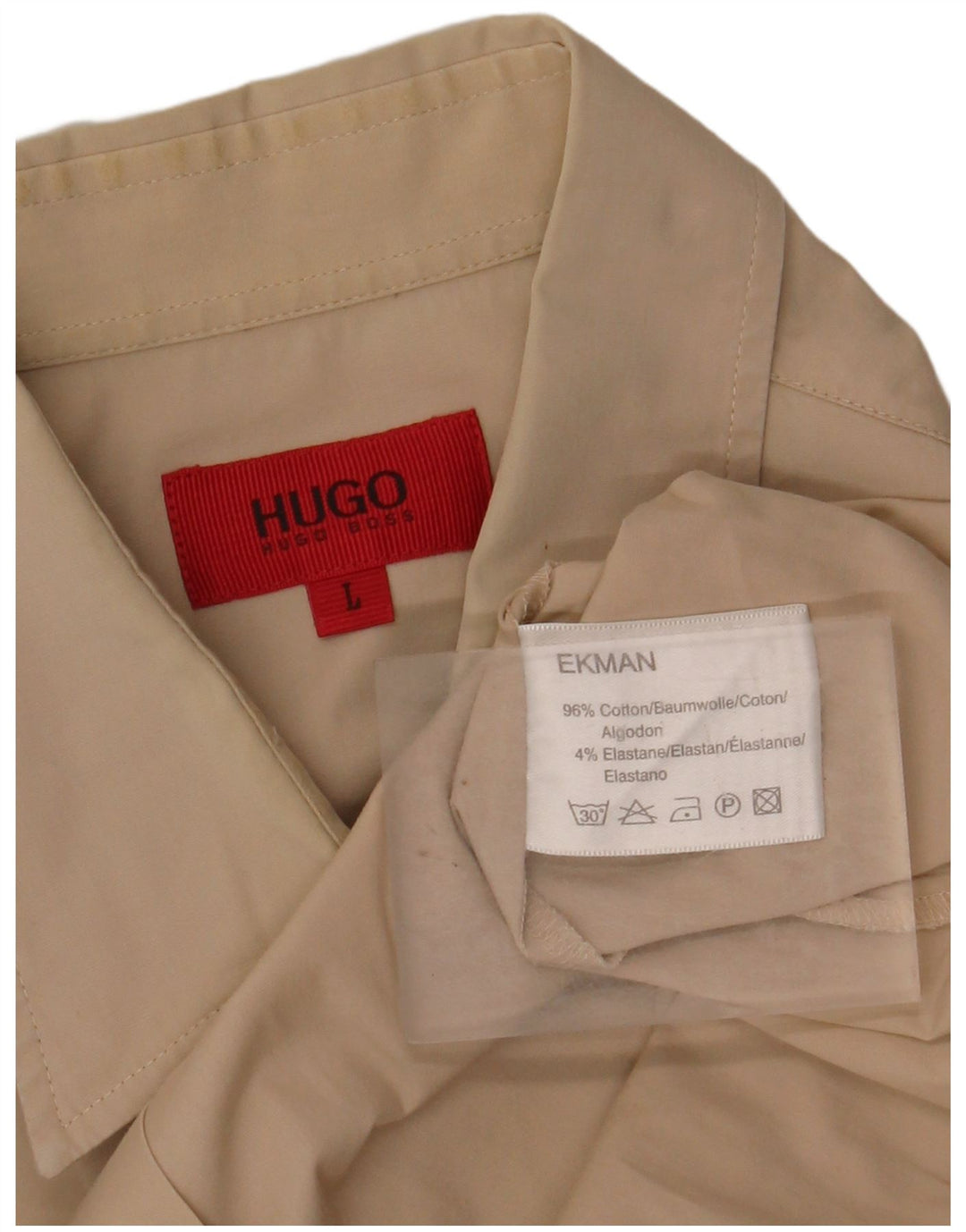 HUGO BOSS Herreskjorte Stor Beige Bomuld