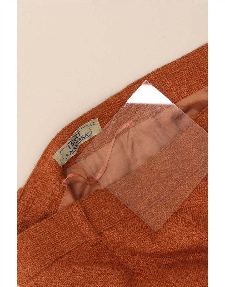 Max Mara Dame Plisseret A-Line nederdel IT 42 Medium W28 Orange