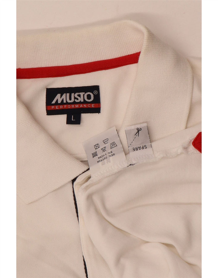 MUSTO Herre poloshirt Stor hvid bomuld