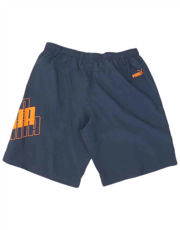 Puma Herre grafiske sportsshorts store marineblå