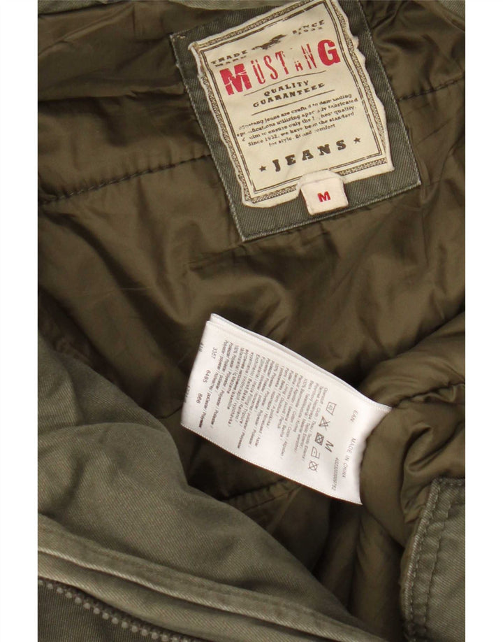 Mustang Herre Hooded Utility Jacket UK 38 Medium Khaki Cotton