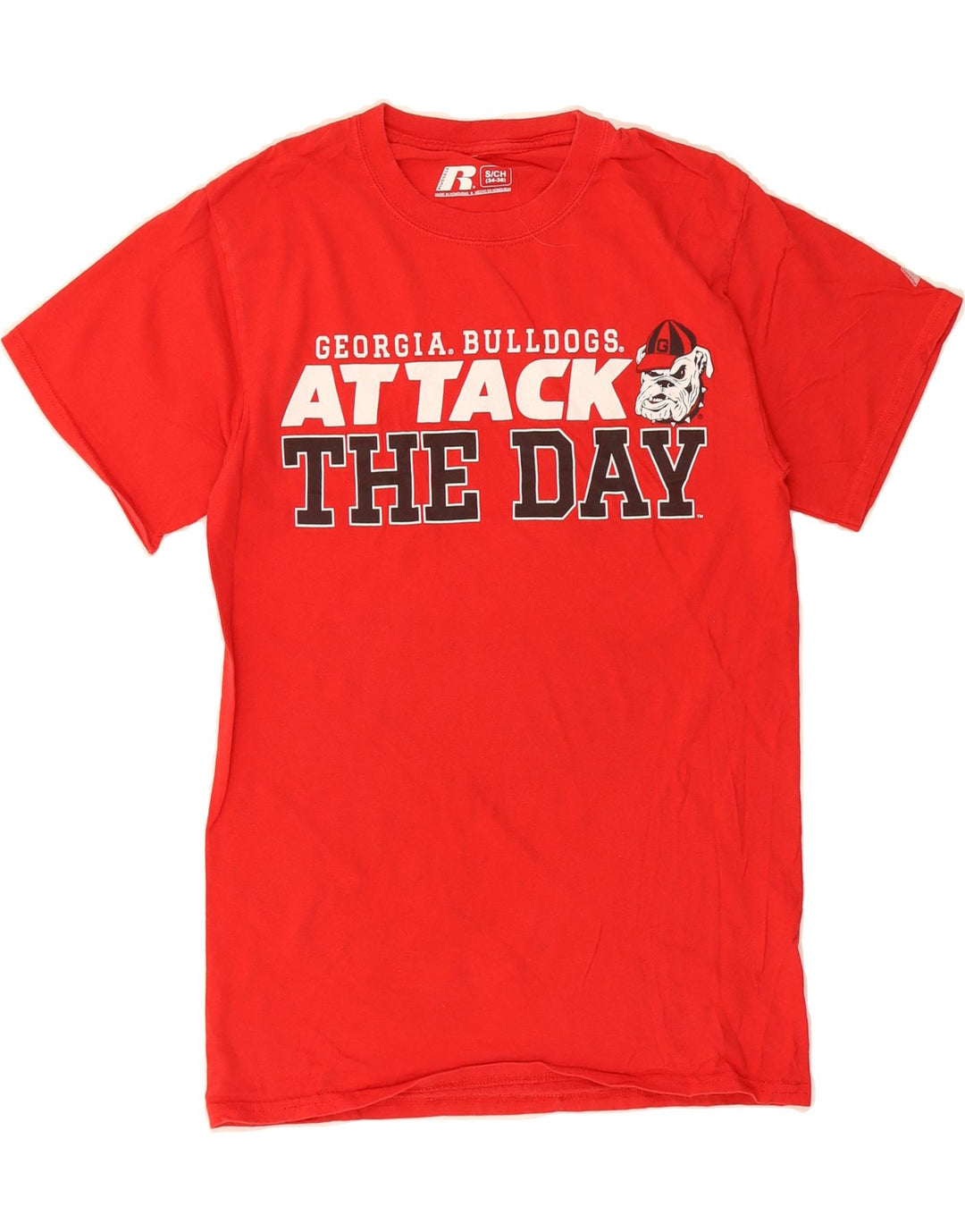 RUSSELL ATHLETIC Mens Graphic T-Shirt Top Small Red Vintage Russell Athletic and Second-Hand Russell Athletic from Messina Hembry 