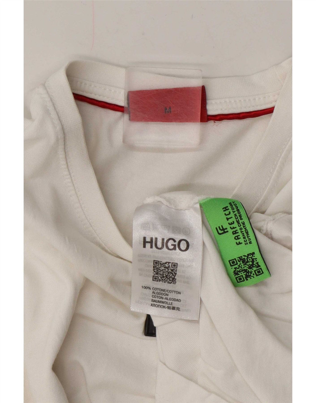 Hugo Boss Herre T-Shirt Top Medium Hvid Bomuld