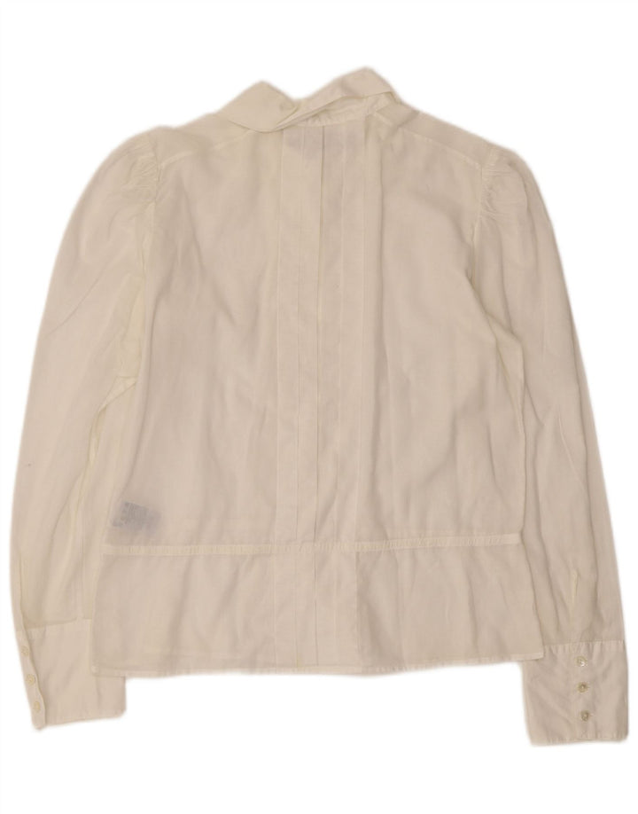 RALPH LAUREN Smokingskjorte til kvinder US 8 Medium Off White Bomuld