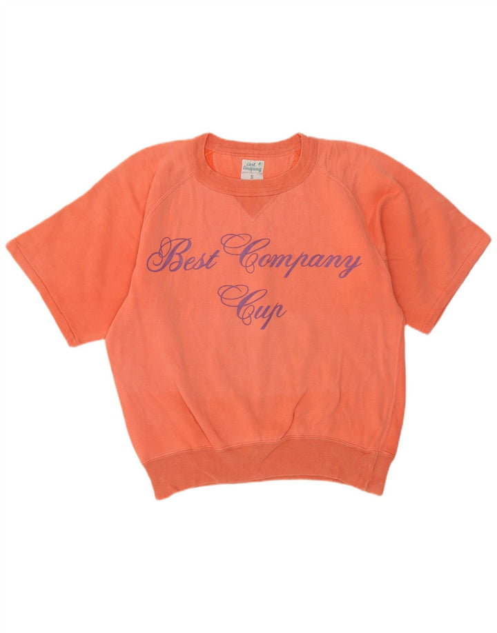 Bedste firma Dame Oversized Grafisk Sweatshirt Jumper UK 10 Small Orange