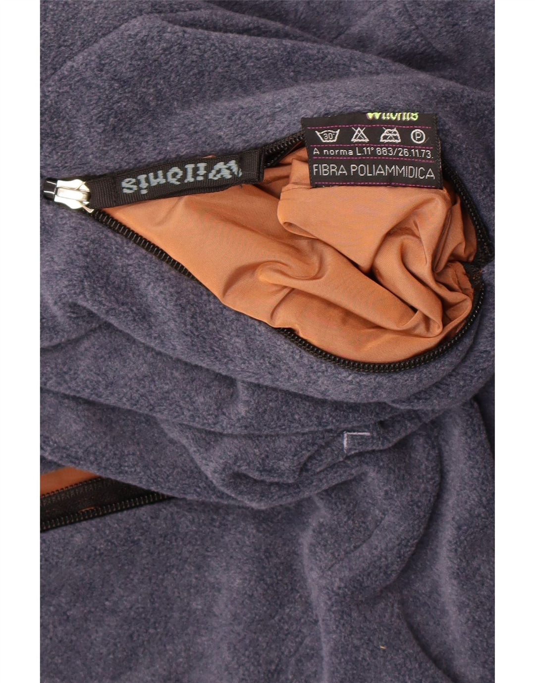 Vintage herre oversize fleece vendbar jakke lille brun polyamid