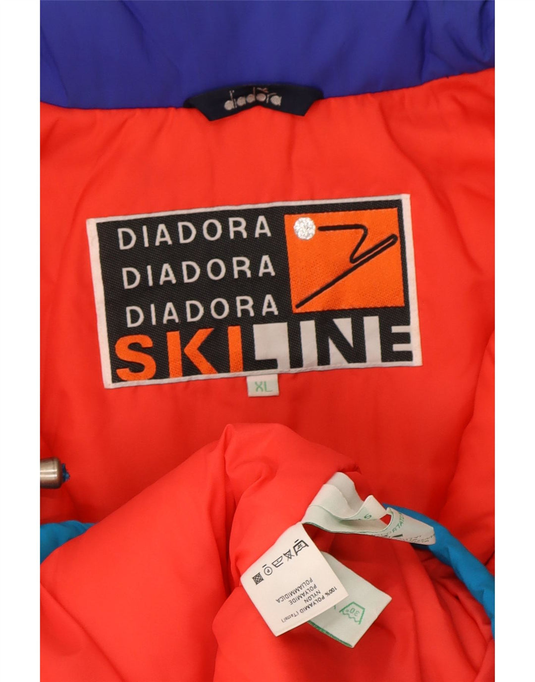 Diadora Skijakke med hætte til mænd UK 42 XL Flerfarvet Colourblock Polyamid