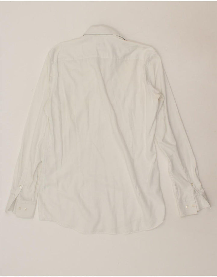 HUGO BOSS Herre Slim Fit Skjorte Størrelse 41 Medium Hvid Bomuld