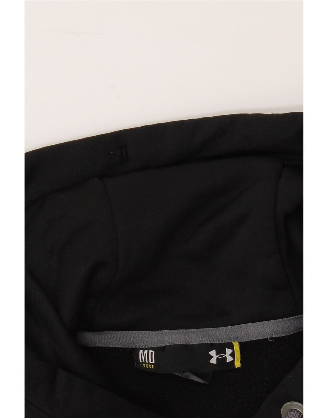 UNDER ARMOUR Mens Graphic Zip Hoodie Sweater Medium Black Colourblock Vintage Under Armour and Second-Hand Under Armour from Messina Hembry 