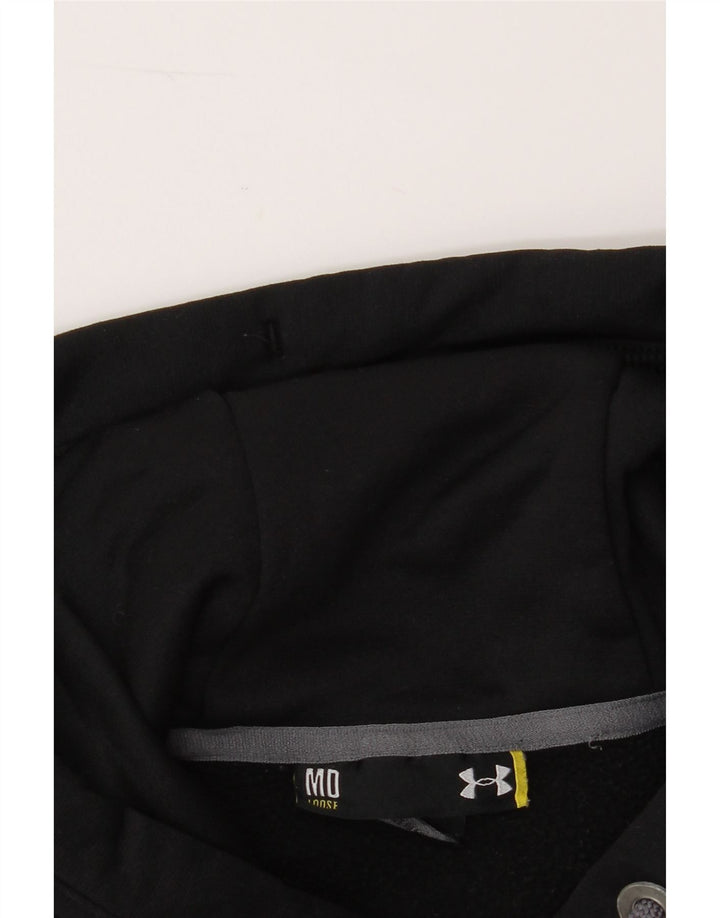 UNDER ARMOUR Mens Graphic Zip Hoodie Sweater Medium Black Colourblock Vintage Under Armour and Second-Hand Under Armour from Messina Hembry 