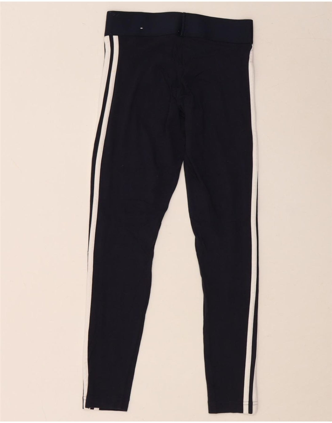 ADIDAS Dame Leggings UK 4/6 XS Marineblå Bomuld