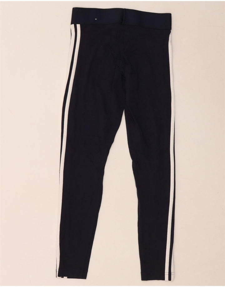 ADIDAS Dame Leggings UK 4/6 XS Marineblå Bomuld