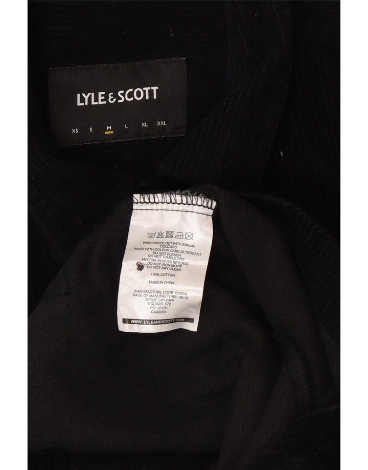 LYLE & SCOTT Herre fløjlsskjorte medium sort bomuld