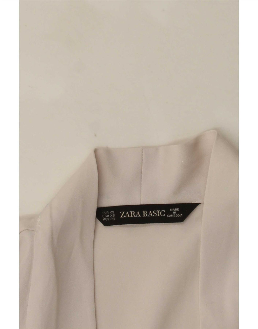 Zara Dame Langærmet Oversized Bluse Top UK 6 XS Hvid