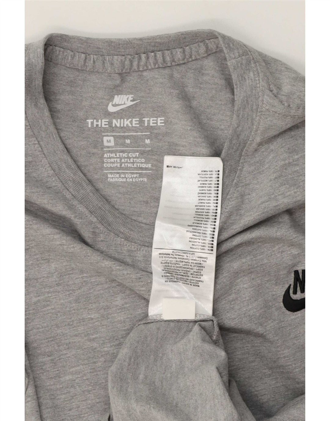 Nike T-shirt med atletisk snit til mænd, mellemgrå bomuld
