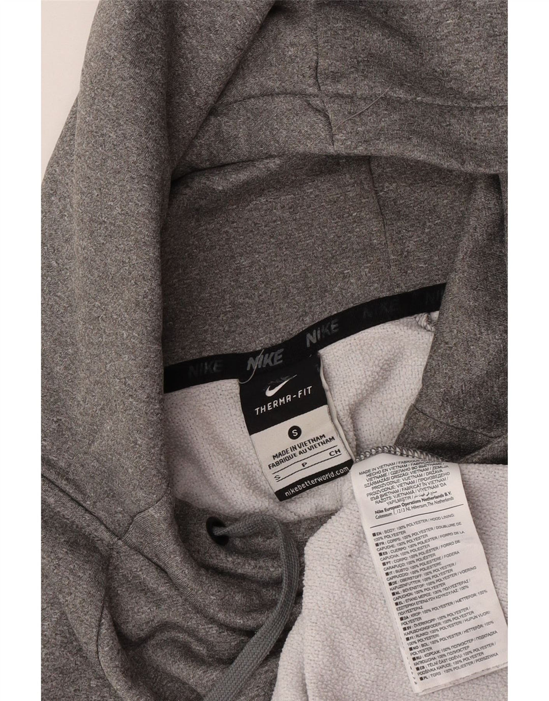 Nike Herre Dri Fit grafisk hættetrøje Jumper, lille grå flækket polyester